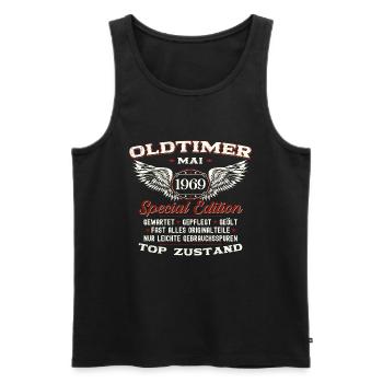 Oldtimer Mai 1969 Jahrgang 1969 Geburtstag 1969 - Männer Premium Bio Tank Top - Schwarz - Vorne - Michal (187cm)