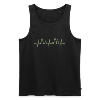 Wald Herzschlag Natur Bäume Naturliebhaber - Männer Premium Bio Tank Top - Schwarz - Vorne - Michal (187cm)