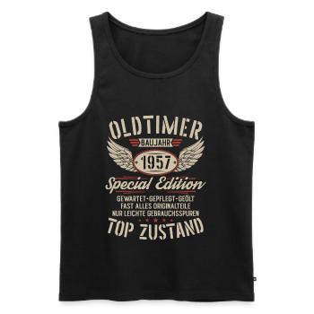 Oldtimer Baujahr 1957 Jahrgang Geburtstag Geschenk - Männer Premium Bio Tank Top - Schwarz - Vorne - Michal (187cm)