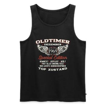 54. Geburtstag Oldtimer Dezember Jahrgang 1969 - Männer Premium Bio Tank Top - Schwarz - Vorne - Michal (187cm)