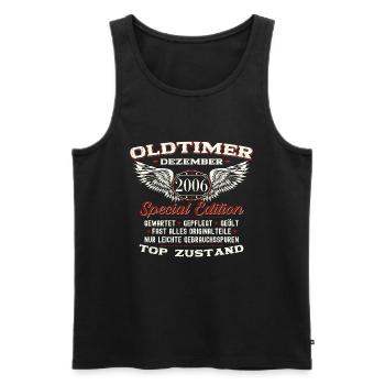 17. Geburtstag Oldtimer Dezember Jahrgang 2006 - Männer Premium Bio Tank Top - Schwarz - Vorne - Michal (187cm)