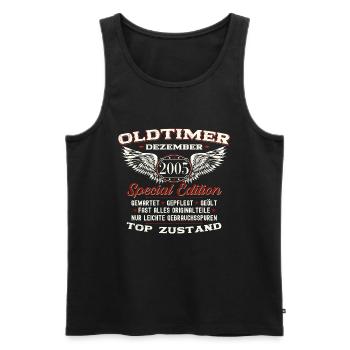 18. Geburtstag Oldtimer Dezember Jahrgang 2005 - Männer Premium Bio Tank Top - Schwarz - Vorne - AI Model Male 178 light (178cm)