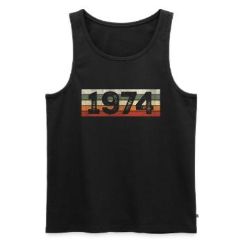 Jahrgang 1974 Retro 1974 Geburtstagsgeschenk - Männer Premium Bio Tank Top - Schwarz - Vorne - Michal (187cm)