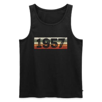 Jahrgang 1957 Retro 1957 Geburtstagsgeschenk - Männer Premium Bio Tank Top - Schwarz - Vorne - AI Model Male 178 light (178cm)