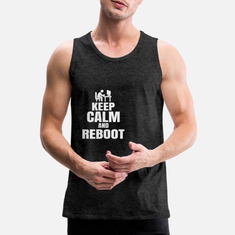 Admin Spruch Keep Calm Sys Admin Programmierer Männer Premium Bio Tank Top