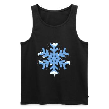 Flocon de neige noël hiver flocon de neige neige - Débardeur bio Premium Homme - noir - Devant - AI Model Male 178 light (178cm)