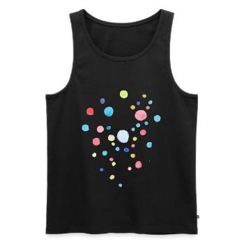 Punkte / Pastell / Konfetti - Männer Premium Bio Tank Top - Schwarz - Vorne - Michal (187cm)