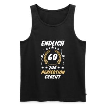 Endlich 60 Jahre alt - Geburtstag – Geschenk - Männer Premium Bio Tank Top - Schwarz - Vorne - AI Model Male 178 light (178cm)