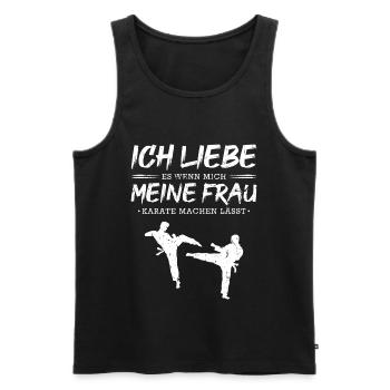 Ich Liebe Meine Frau Karate Kämpfen - Männer Premium Bio Tank Top - Schwarz - Vorne - AI Model Male 178 light (178cm)