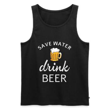 Save water drink beer - Men's Premium Organic Tank Top - black - Front - Michal (187cm)
