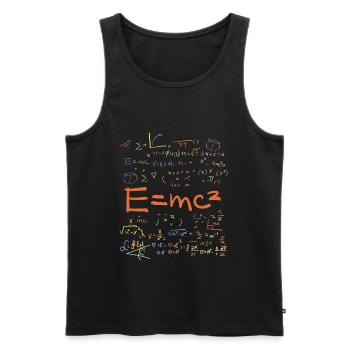 Physics and Math Formulas EMC2 - Men's Premium Organic Tank Top - black - Front - AI Model Male 178 light (178cm)