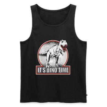Dinosaurier T-Rex Its dino time - Männer Premium Bio Tank Top - Schwarz - Vorne - Michal (187cm)