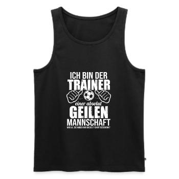 Fußballtrainer Spruch Bester Trainer Fußballcoach - Männer Premium Bio Tank Top - Schwarz - Vorne - AI Model Male 178 light (178cm)