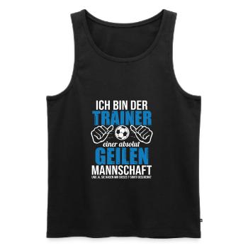 Fußballtrainer Spruch Bester Trainer Fußballcoach - Männer Premium Bio Tank Top - Schwarz - Vorne - AI Model Male 178 light (178cm)