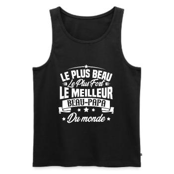 Le meilleur beau papa du monde - Débardeur bio Premium Homme - noir - Devant - Michal (187cm)