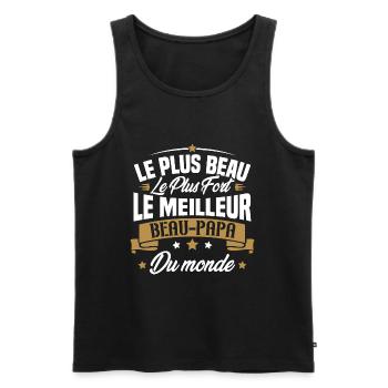 Le meilleur beau papa du monde - Débardeur bio Premium Homme - noir - Devant - Michal (187cm)