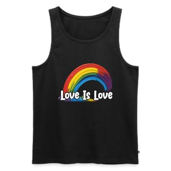 Prideful Skies LGBTQ gay pride Rainbow Love - Männer Premium Bio Tank Top - Schwarz - Vorne - Michal (187cm)