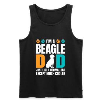 Je suis un papa Beagle Drôle de dicton - Débardeur bio Premium Homme - noir - Devant - Michal (187cm)