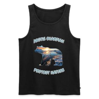 Arctic Guardian - Men's Premium Organic Tank Top - black - Front - AI Model Male 178 light (178cm)