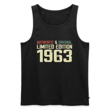 1963 Geburtstagsgeschenk 1963 Jahrgang 1963 Retro - Männer Premium Bio Tank Top - Schwarz - Vorne - AI Model Male 178 light (178cm)