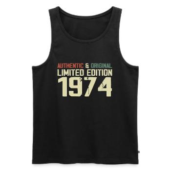 1974 Birthday Gift 1974 Vintage 1974 Retro - Men's Premium Organic Tank Top - black - Front - Michal (187cm)