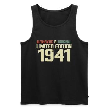 1941 Geburtstagsgeschenk 1941 Jahrgang 1941 Retro - Männer Premium Bio Tank Top - Schwarz - Vorne - AI Model Male 178 light (178cm)