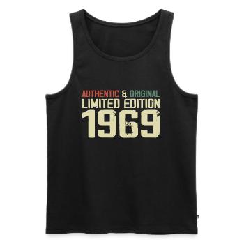 1969 Geburtstagsgeschenk 1969 Jahrgang 1969 Retro - Männer Premium Bio Tank Top - Schwarz - Vorne - AI Model Male 178 light (178cm)