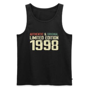 1998 Geburtstagsgeschenk 1998 Jahrgang 1998 Retro - Männer Premium Bio Tank Top - Schwarz - Vorne - AI Model Male 178 light (178cm)