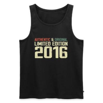 2016 Geburtstagsgeschenk 2016 Jahrgang 2016 Retro - Männer Premium Bio Tank Top - Schwarz - Vorne - AI Model Male 178 light (178cm)