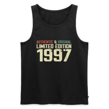 1997 Geburtstagsgeschenk 1997 Jahrgang 1997 Retro - Männer Premium Bio Tank Top - Schwarz - Vorne - Michal (187cm)