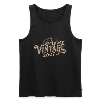 October Birthday Gift | Born in October 2007 - Men's Premium Organic Tank Top - black - Front - Michal (187cm)