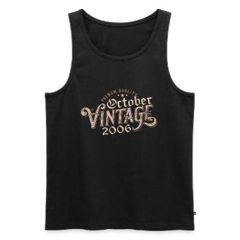 October Birthday Gift | Born in October 2006 - Men's Premium Organic Tank Top - black - Front - Michal (187cm)