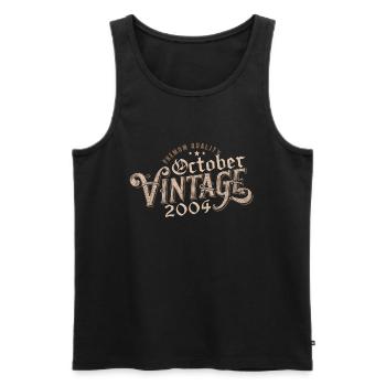 October Birthday Gift | Born in October 2004 - Men's Premium Organic Tank Top - black - Front - Michal (187cm)