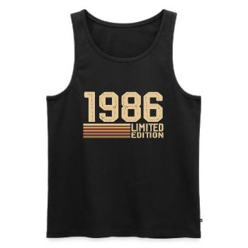 Born in 1986 Birthday - Gift 1986 Vintage 1986 - Men's Premium Organic Tank Top - black - Front - AI Model Male 178 light (178cm)
