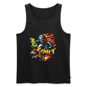 No Limit Skull Skeleton sur skateboard - Débardeur bio Premium Homme - noir - Devant - AI Model Male 178 light (178cm)