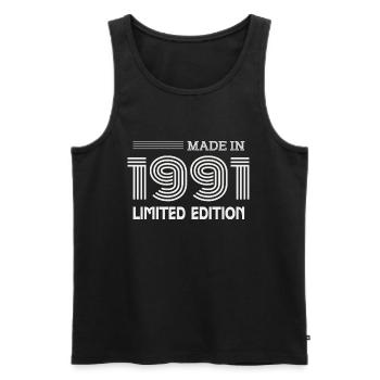 1991 Birthday Gift Idea 1991 - Men's Premium Organic Tank Top - black - Front - Michal (187cm)