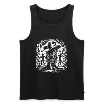 Line Dancing Country Dance - Line Dance Tanzen - Men's Premium Organic Tank Top - black - Front - AI Model Male 178 light (178cm)