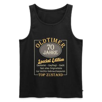70 ans 70 ans 70 ans 70 ans de cadeau d'anniversaire - Débardeur bio Premium Homme - noir - Devant - Michal (187cm)