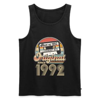 1992 Jahrgang Vintage Geburtstag Retro Geschenk - Männer Premium Bio Tank Top - Schwarz - Vorne - Michal (187cm)