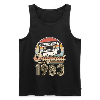 1983 Jahrgang Vintage Geburtstag Retro Geschenk - Männer Premium Bio Tank Top - Schwarz - Vorne - Michal (187cm)