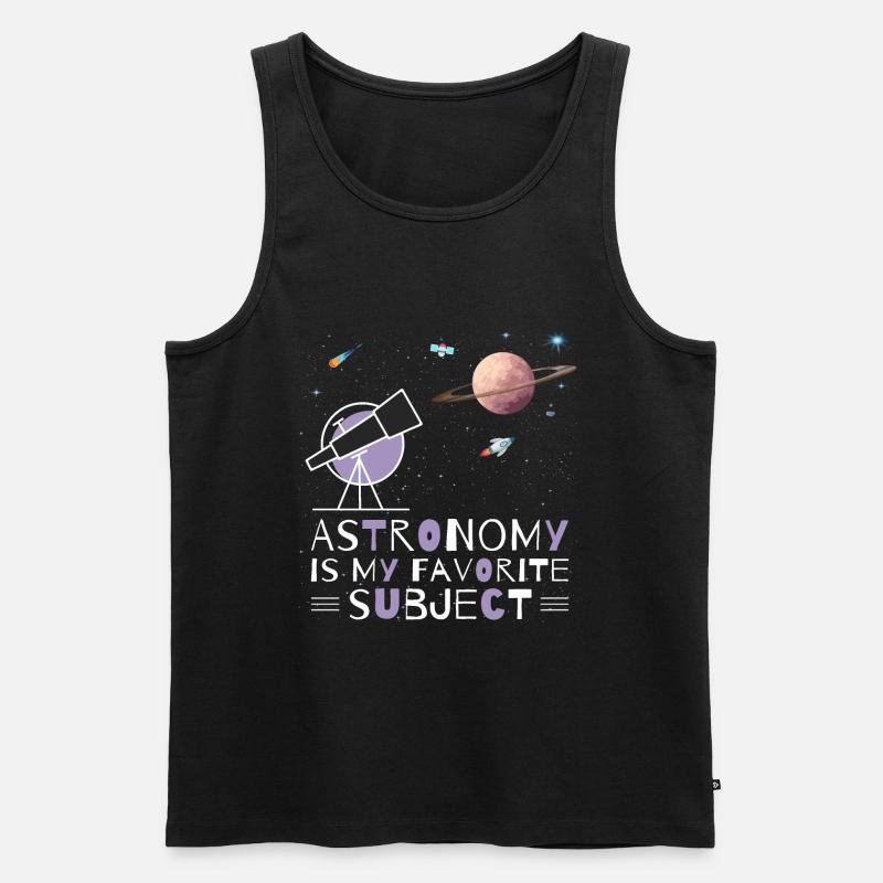 L’astronomie, mon sujet de prédilection, le télescope spatial - Débardeur bio Premium Homme - noir