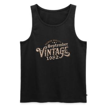 September 1982 Birthday Gift September 1982 - Men's Premium Organic Tank Top - black - Front - AI Model Male 178 light (178cm)