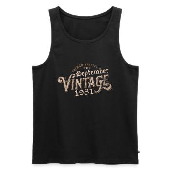 September 1981 Birthday Gift September 1981 - Men's Premium Organic Tank Top - black - Front - Michal (187cm)