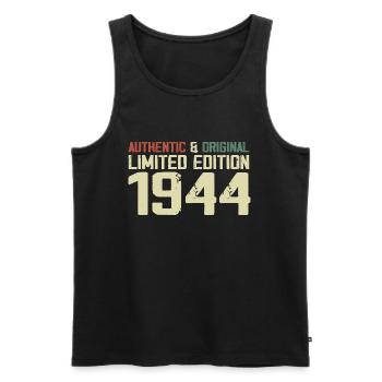 1944 Geburtstagsgeschenk 1944 Jahrgang 1944 Retro - Männer Premium Bio Tank Top - Schwarz - Vorne - Michal (187cm)