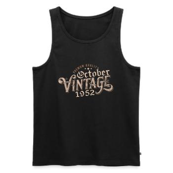 Oktober Geburtstagsgeschenk | Geboren im Oktober 1952 - Männer Premium Bio Tank Top - Schwarz - Vorne - Michal (187cm)