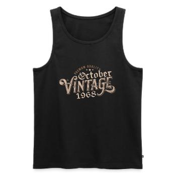 October Birthday Gift | Born in October 1968 - Men's Premium Organic Tank Top - black - Front - Michal (187cm)