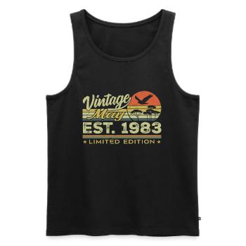 Birthday May 1983, born in May 1983 - May 1983 - Men's Premium Organic Tank Top - black - Front - Michal (187cm)