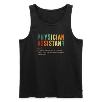 Physician definition, Physician Assistant - Men's Premium Organic Tank Top - black - Front - AI Model Male 178 light (178cm)
