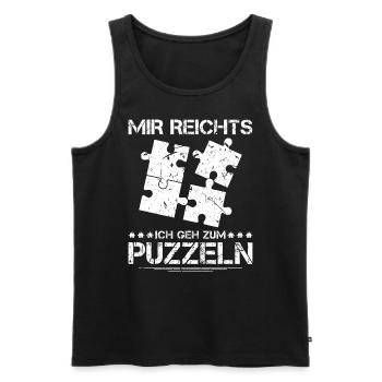 Mir Reichts Ich Geh Puzzeln Lustig Puzzle - Männer Premium Bio Tank Top - Schwarz - Vorne - AI Model Male 178 light (178cm)