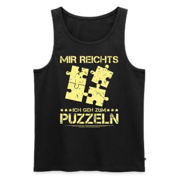 Puzzle Spruch Puzzleteil - Männer Premium Bio Tank Top - Schwarz - Vorne - AI Model Male 178 light (178cm)